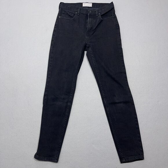 Everlane Jeans Women 28 Regular Black High Rise Skinny Stretch Denim Pants - Picture 1 of 10